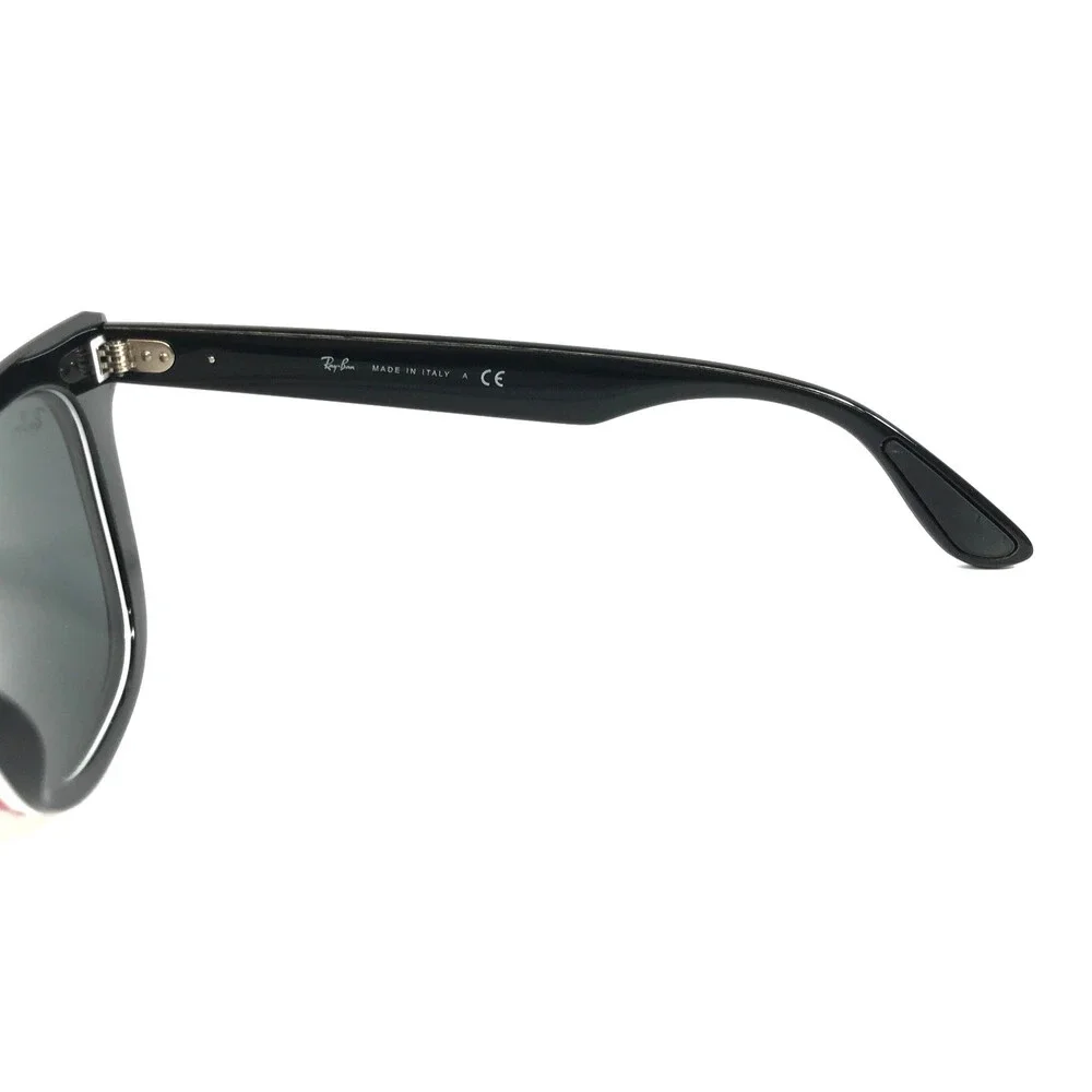 Ray-Ban Sunglasses RB4368 6520/87 Jeffrey Red White Black Frames w/ Gray Lenses